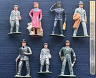 Lot A -7 Vintage Barclay Manoil Lead Train Christmas Village Figures