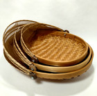  3  Size bamboo Oval Nesting Trays folding Mesh Net Cover Food Baskets bug Free 