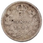 Canada 1885 Large 5 5 Cents Silver Coin - Good