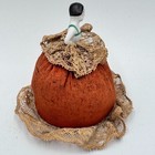Vintage Porcelain Pin Cushion Half Doll  W  Lace And Velvet Skirt