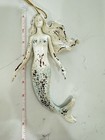 Large Wooden Mermaid Figurine Ornament  Wall Decor  Distressed  8 25   