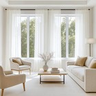 Ivory Sheer Curtains 84  Long  4 Panels Light Filtering Rod Pocket Drapes For Li