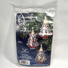 Vintage Sulyn Multi Christmas Tree Sequin   Beaded Ornament Kit 104-b Sealed Nip