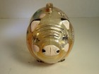 Vtg Jeanette Co   Hand Decorated Large Carnival Glass Piggy Bank For My Mink