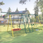 Kids Outdoor Heavy Duty Swing Set Seesaw Climbing Basket Playground 6in1 Playset
