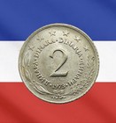 1973 Yugoslavia 2 Dinara - Au - Nice Toning  - Combined Ship