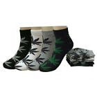 Lot 6-12 Pairs Mens Womens Leaf Weed Cotton Ankle Low Cut Socks Size 9-11 10-13