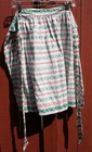 Vintage Handmade Half Apron Cotton Floral Rose Stripe Xl