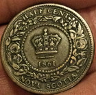 1861 Nova Scotia Half Cent Nice