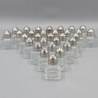 Lot Of 30 Vintage Mini Glass Salt Pepper Shakers Square Base Metal Screw Tops 2 