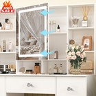Vanity Table Set Led Mirror For Bedroom White Makeup Dressing Vanity Table Gifts