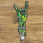 Zombie Hand Patch Horror Punk Rock On Metal Horns 4x1 Iron On Embroidered Patch