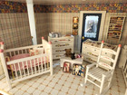Wonderful Vintage Dollhouse Miniature Nursery Furniture Lot -  1 12 Scale