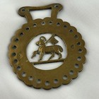 Brass Horse Medallion Vintage English Flag Union Jack Walk Trot Parade Harness