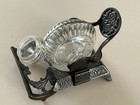 Antique Glass Snail Revolving Inkwell Fancy Pen Holder  Dated 1879