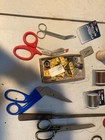 Vintage Sewing Lot Thread Spools Scissors Tomato Pin Cushion Mccall   s Floral