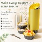 100 Pack 8 Oz Disposable Ramekins With Lids And Spoons Aluminum 8 Oz  Black