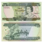 1977 Solomon Islands 2 Dollars P-5a Unc New Banknotes