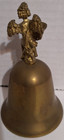 Vintage Brass Silvestri Angel Cherub Bell With French Horn 4 1 8  Tall Hong Kong