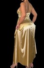 New Glossy Second Skin Satin Nightgown Dress 4x Huge 126  Sweep Gold Oily