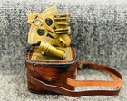 Vintage Maritime Brass Nautical Sextant Leather Case Kelvin Hughes London