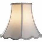 Scalloped Fabric Lamp Shade Brass Harp 5x10x8 White New In Box Double Layer