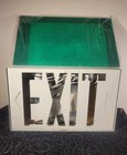 Vtg Commercial Metal Wall Ceiling End Pendant Mount Exit Sign Light Hard Wired 