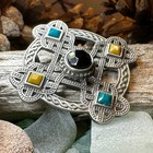 New Pewter Celtic Knot Brooch Scottish Irish Norse Ireland Pagan Pin