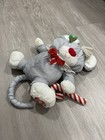Rare Vintage 1987 Fisher Price Puffalump Christmas Gray Mouse  Plush Candy Cane