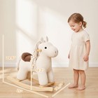 Qaba Baby Rocking Horse  Wooden Ride On Horse Toy W  Realistic Sound  White
