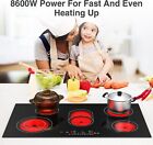 Electric Cooktop 36 Inch Electric Stove Top Built-in 5 Burner Touch Control 240v
