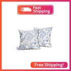 Chinoiserie Blue White Floral Pillow Covers 18x18 Inch French Country Vintage Fl
