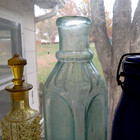 Iron Pontil Civil War Era Privy Dug Square Pickle Bottle With Fluted Shoulders