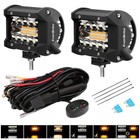 Everbrite 2pcs 4-inch Led Pods 60w Off Road Light Pods 6 Mode White Amber Strobe