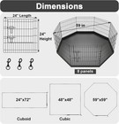 Pet Playpen Puppy Kennels Dog Fence Exercise Pen Gate Foldable Crate 8 Panels 24