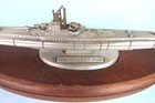 Wwii Fleet Sub Collector s Case Pewter Submarine Desk Model On Wood Base
