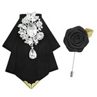 Rhinestone Bow Ties For Men   Women - Solid Bowtie With Brooch For Tuxedo  Weddi
