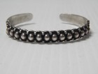 Vintage Harvey Style Navajo Indian Ingot Sterling Silver Bracelet