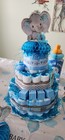 Diaper Cake Baby Shower Boy  3 Tier  - Baby Boy Gift Or Room Decor