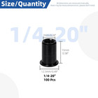 100pcs 1 4   -20unc Rivet Nuts Kit Black Zinc Plated Carbon Steel Flat Head Rivnut