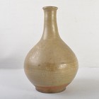Antique Korean Goryeo Celadon Vase Floral Motif Long Neck