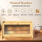 Vintage Farmhouse Bamboo Bread Box Kitchen Countertop Storage Organizer
