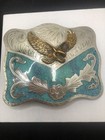 Vintage Mexican Silver Sunburst Brooch    2 Alpaca Silver Buckles   1 Bracelet