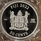 2022 Fiji Dog 1 Oz  999 Silver 50 Cents Proof-like Coin Puppy W capsule New Dogs