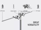Neewer Pro 100  Stainless Steel Heavy Duty C Stand With Boom Arm Max Height 11ft