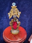 Ooak Handcrafted Dollhouse Ruby Rhinestone Studded Miniature Lamp  1 12