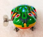 2025 Tiaowa Wind Up Green Hopping Tin Frog Colorful Lithograph Design All Over