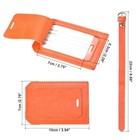Luggage Tag Pu Holders  10x7cm Baggage Label Identifier Orange Red Pack Of 3