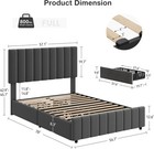 Full Queen King Size Bed Frame W  4 Storage Drawers Adjustable Height Headboard