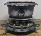 Antique Georg Haller Kerosene Stove Cast Iron Enamel Hamburg Germany Vintage